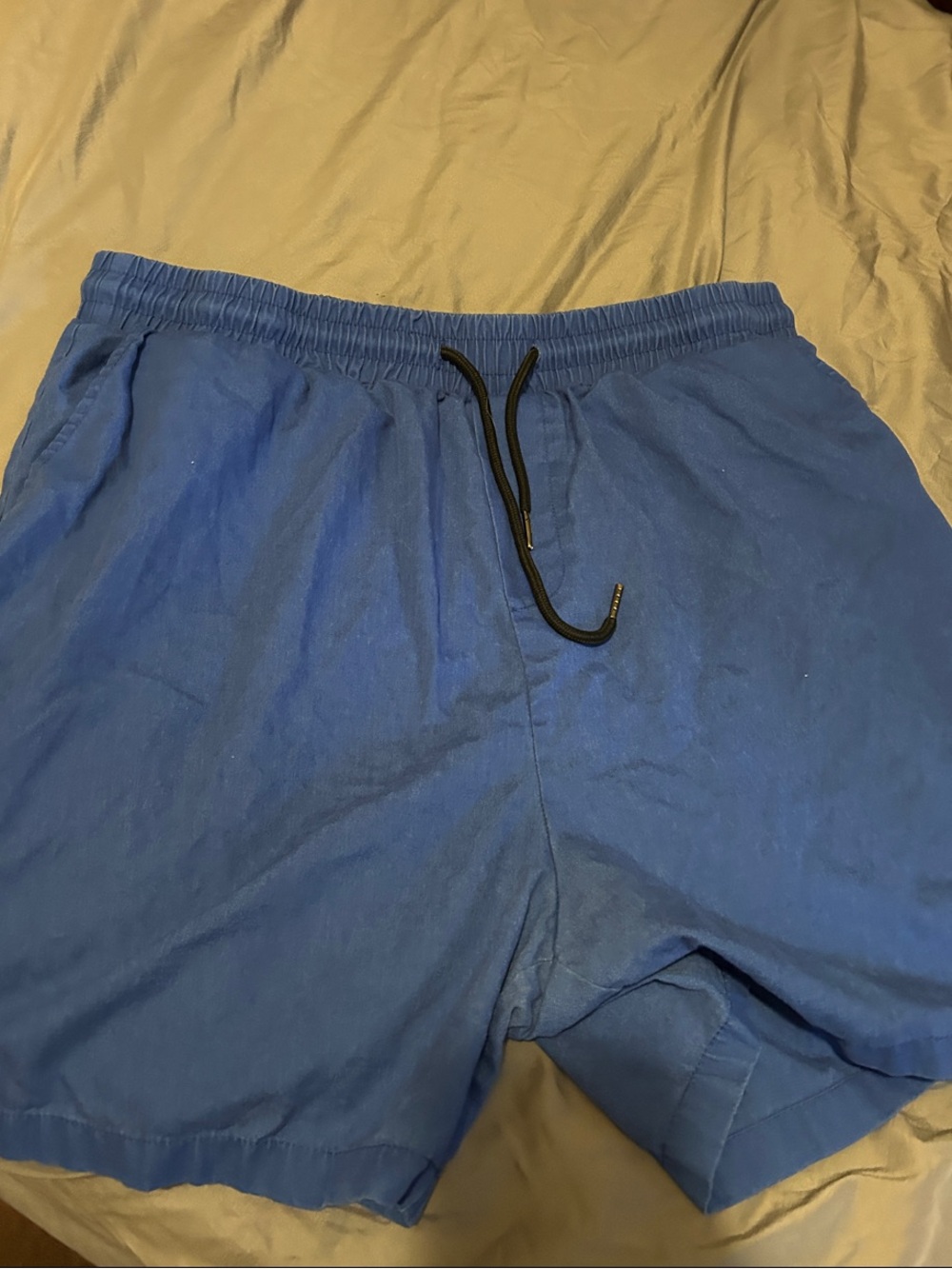 SHEIN Men's Royal Blue Elastic Waist Drawstring Shorts
